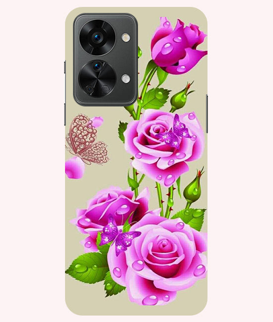 Flower Pattern 1 Design Back Cover For Oneplus Nord 2T 5G