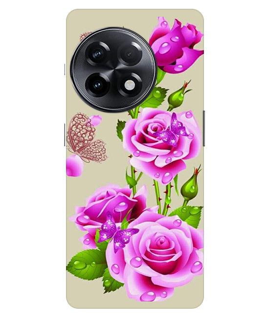 Flower Pattern 1 Design Back Cover For Oneplus 11R 5G
