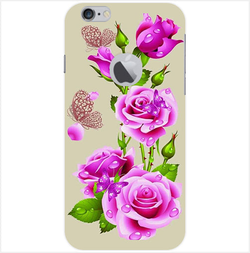 Flower Pattern 1 Design Back Cover For  Apple Iphone 6/6S Logo Cut