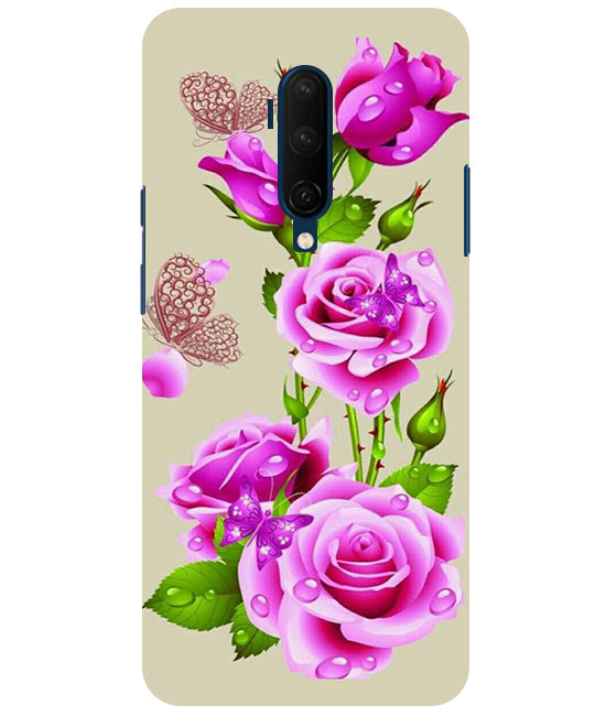 Flower Pattern 1 Design Back Cover For Oneplus 7T Pro