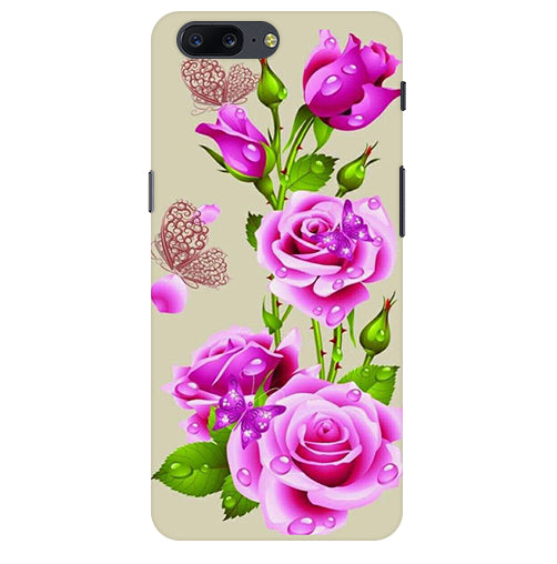 Flower Pattern 1 Design Back Cover For Oneplus 5