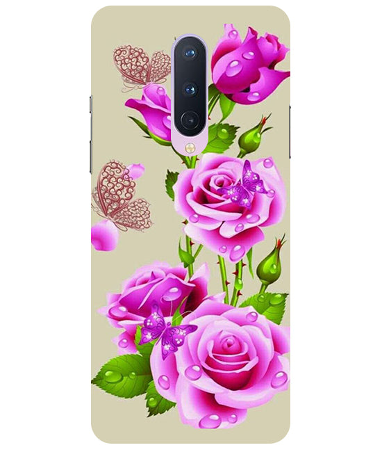 Flower Pattern 1 Design Back Cover For Oneplus 8