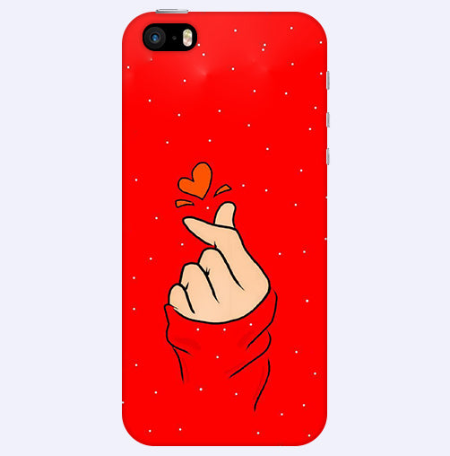 Finger Heart Back Cover For Apple Iphone 5/5S