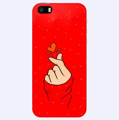 Finger Heart Back Cover For  Apple Iphone 5/5S