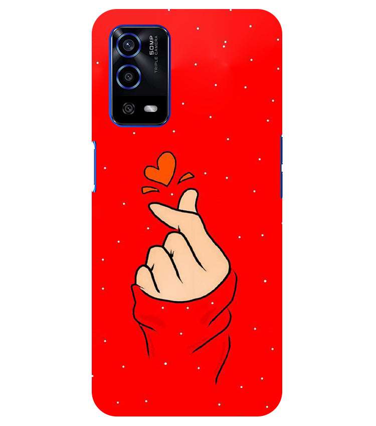 Finger Heart Back Cover For Oppo A53S 5G