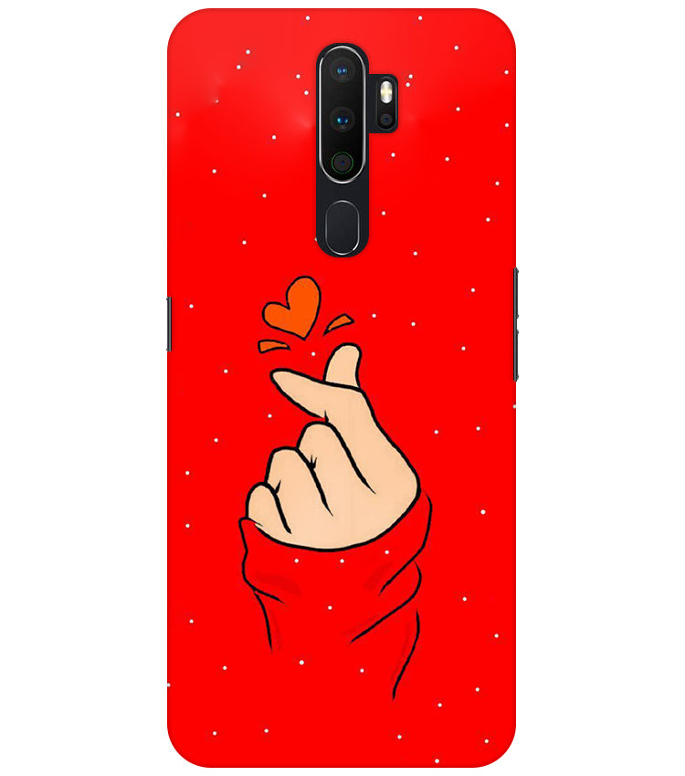 Finger Heart Back Cover For Oppo A5 2020