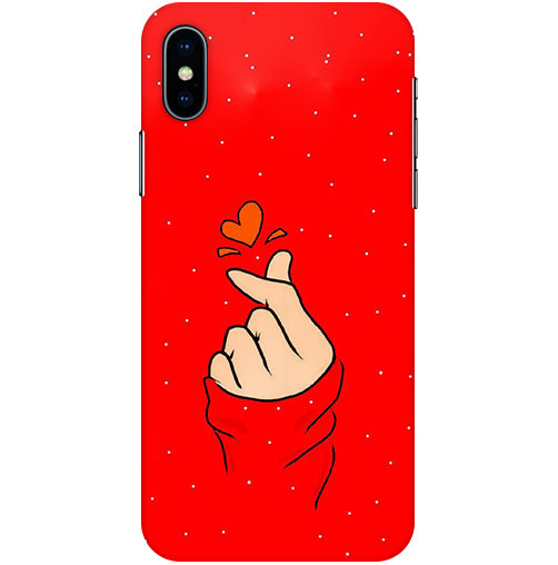 Finger Heart Back Cover For  Apple Iphone X
