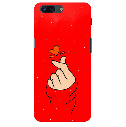 Finger Heart Back Cover For Oneplus 5