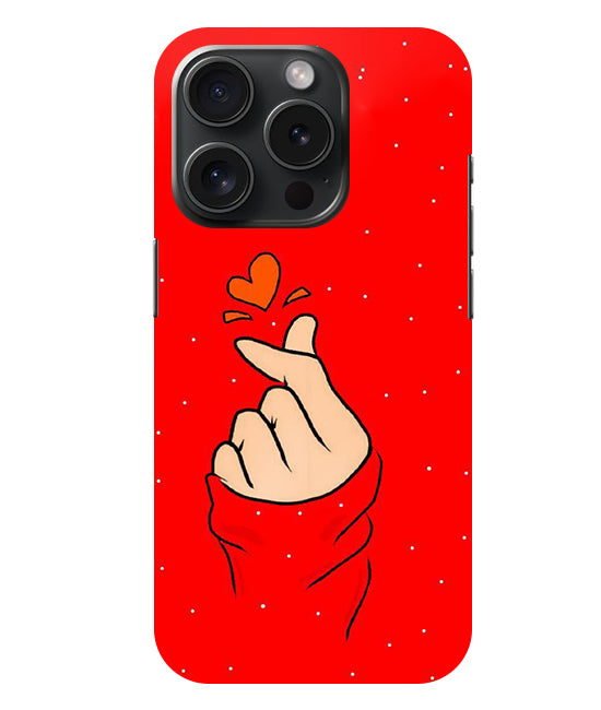 Finger Heart Back Cover For Apple Iphone 15 Pro