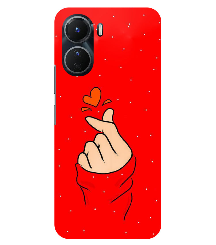 Finger Heart Back Cover For Vivo Y16 5G