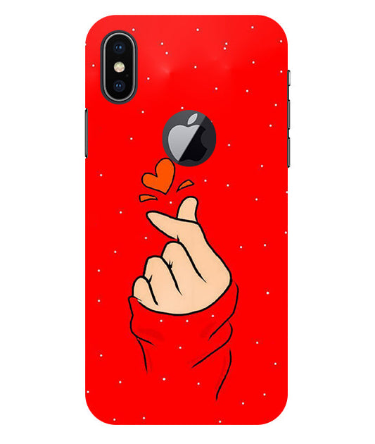 Finger Heart Back Cover For  Apple Iphone X Logocut