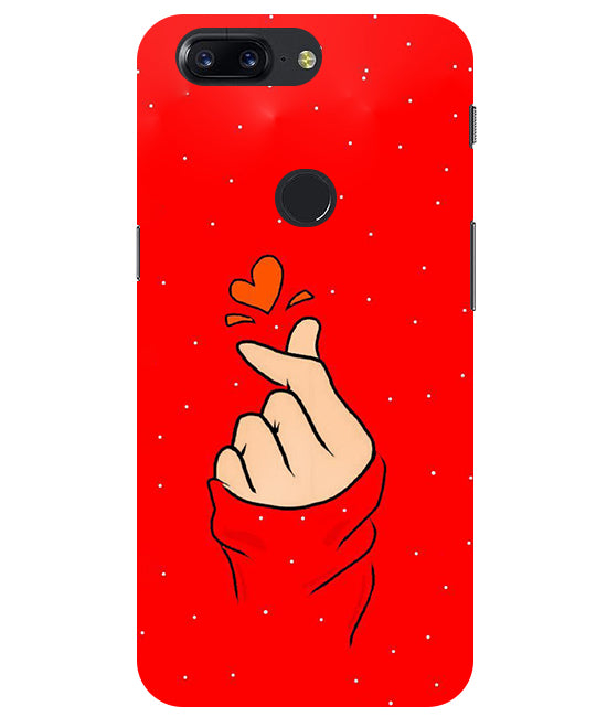 Finger Heart Back Cover For Oneplus 5T