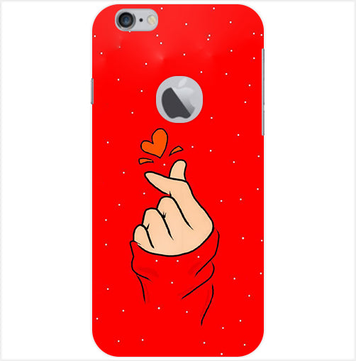 Finger Heart Back Cover For Apple Iphone 6/6S Logo Cut