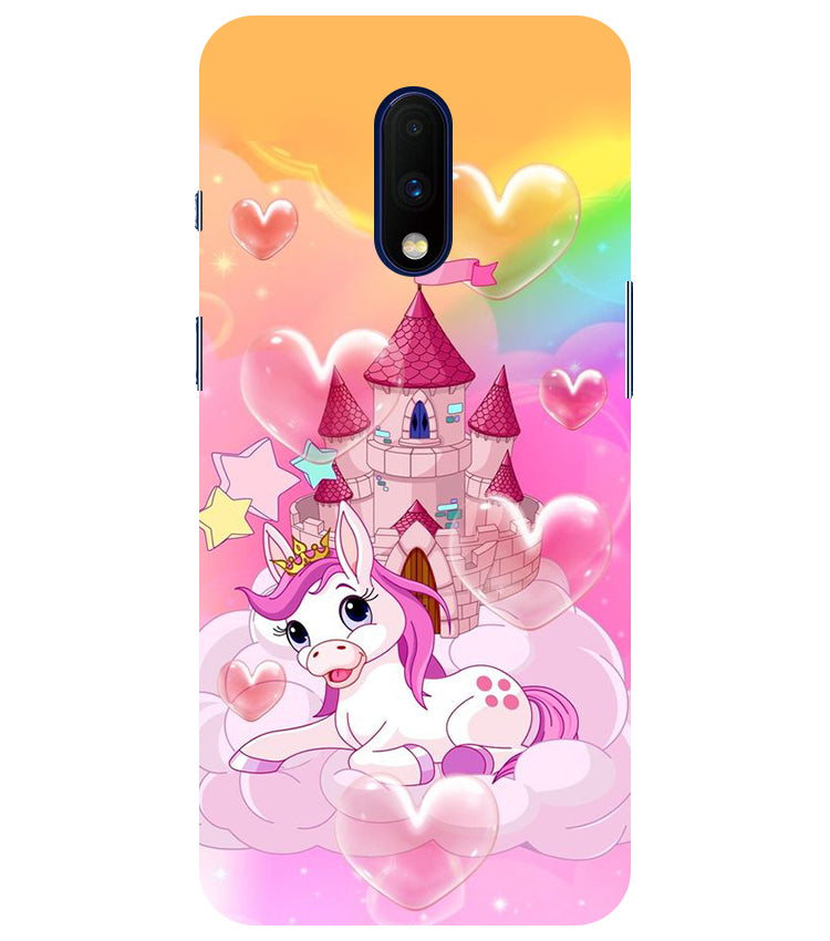 Cute Unicorn Design back Cover For Oneplus 7