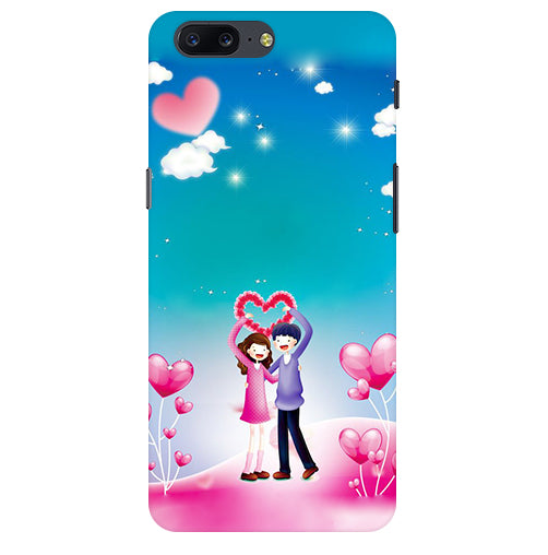 Couple Heart Back Cover For  Oneplus 5