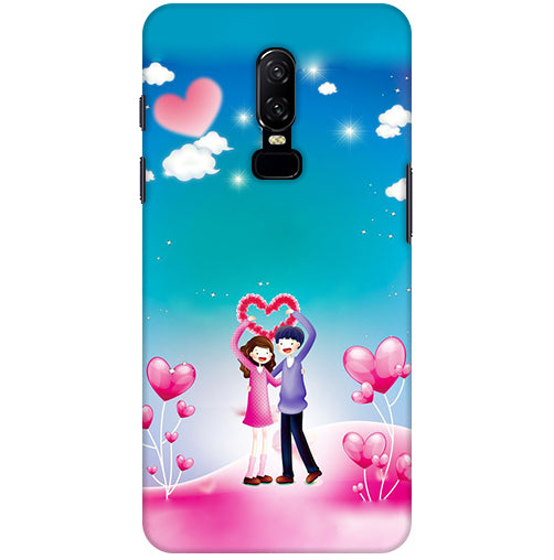 Couple Heart Back Cover For  Oneplus 6