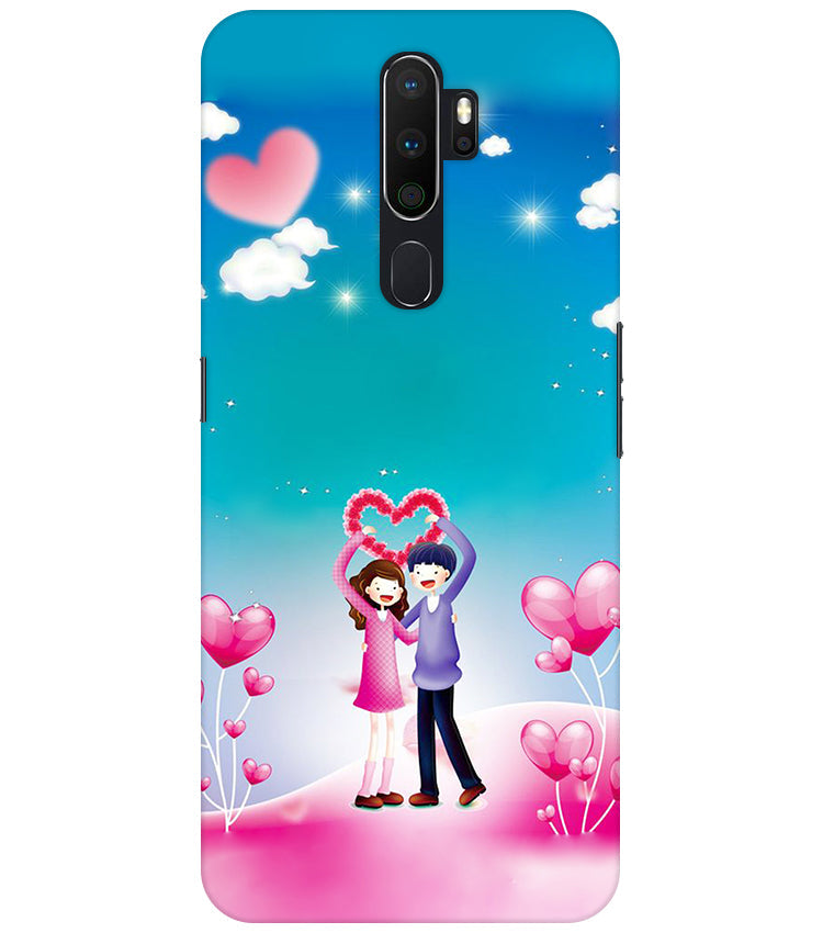 Couple Heart Back Cover For Oppo A5 2020