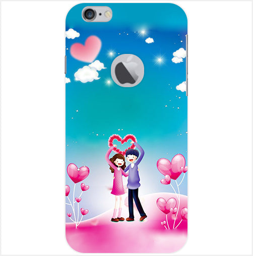 Couple Heart Back Cover For Apple Iphone 6/6S Logo Cut
