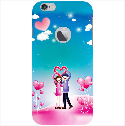 Couple Heart Back Cover For  Apple Iphone 6/6S Logo Cut