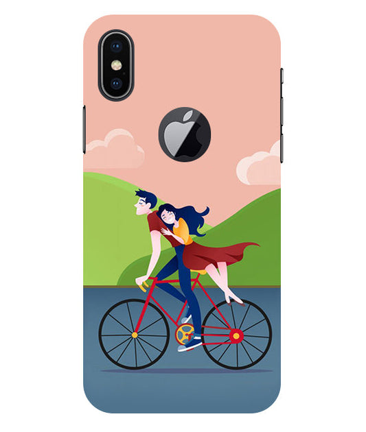 Cycling Couple Back Cover For  Apple Iphone X Logocut