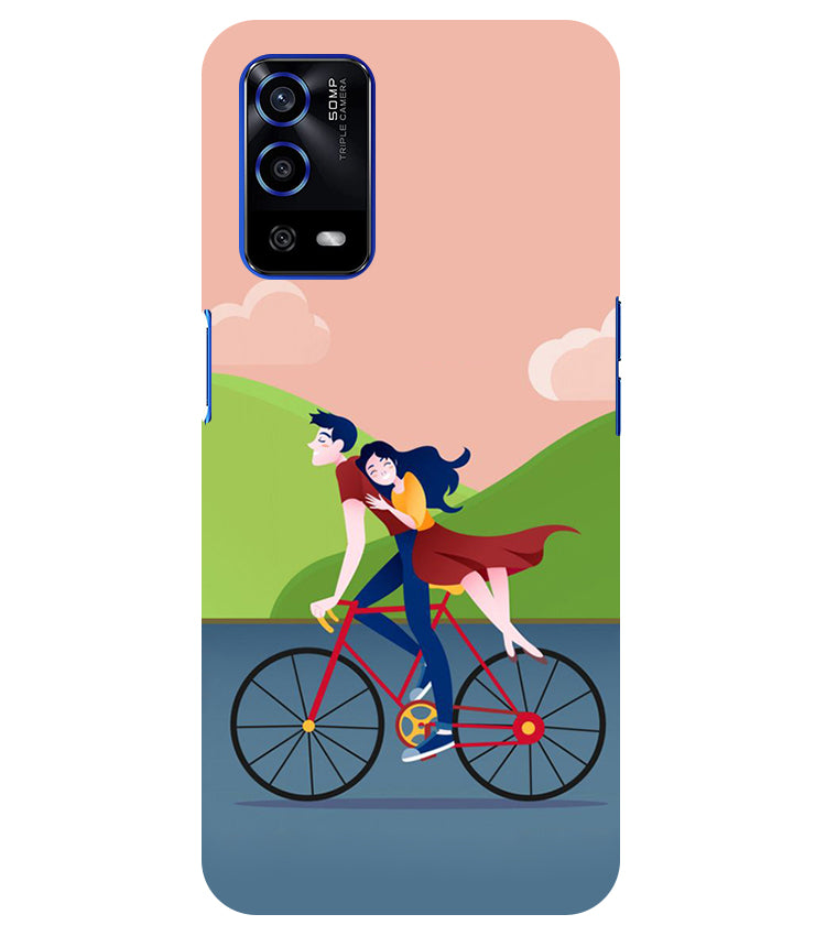 Cycling Couple Back Cover For Oppo A55