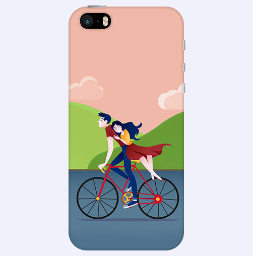 Cycling Couple Back Cover For  Apple Iphone 5/5S