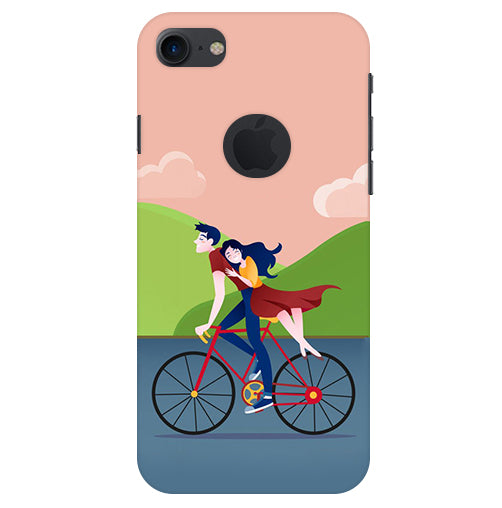 Cycling Couple Back Cover For Apple Iphone 7 Logocut