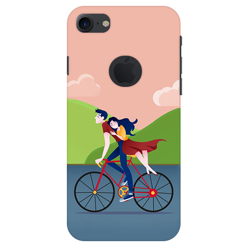 Cycling Couple Back Cover For  Apple Iphone 7 Logocut