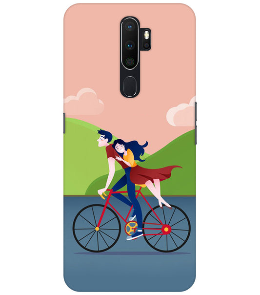 Cycling Couple Back Cover For  Oppo A5 2020