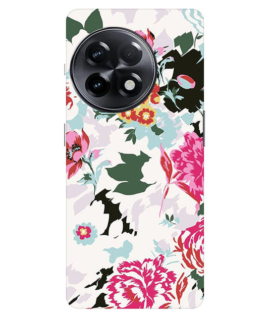 Flower Printed Pattern Back Cover For  Oneplus 11R 5G