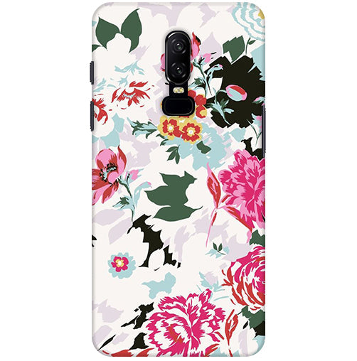 Flower Printed Pattern Back Cover For  Oneplus 6