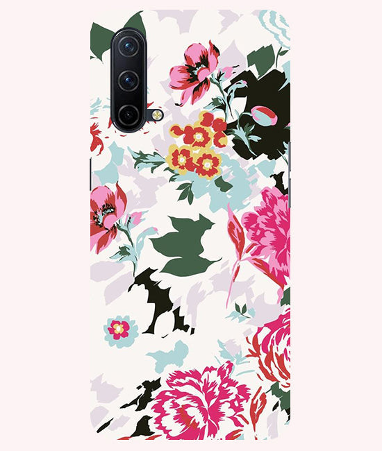 Flower Printed Pattern Back Cover For Oneplus Nord CE 5G