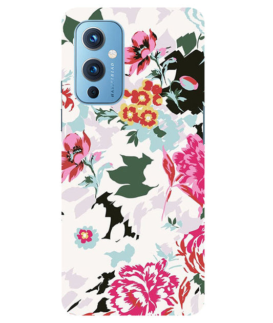Flower Printed Pattern Back Cover For  Oneplus 9