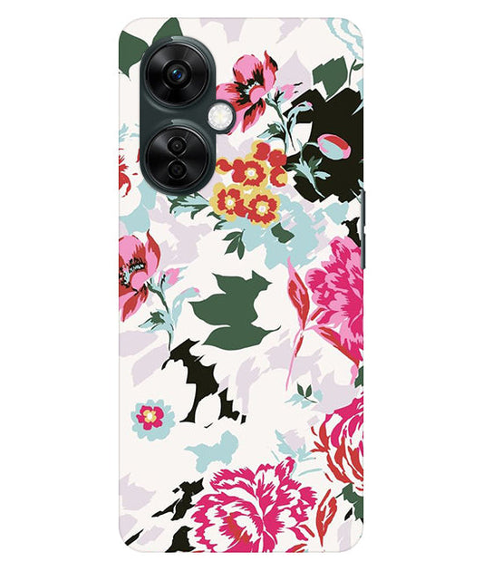 Flower Printed Pattern Back Cover For  Oneplus Nord CE 3 Lite 5G