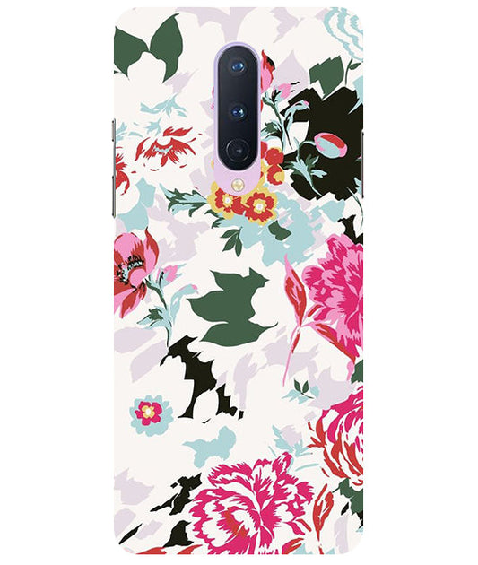 Flower Printed Pattern Back Cover For  Oneplus 8