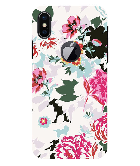 Flower Printed Pattern Back Cover For Apple Iphone X Logocut