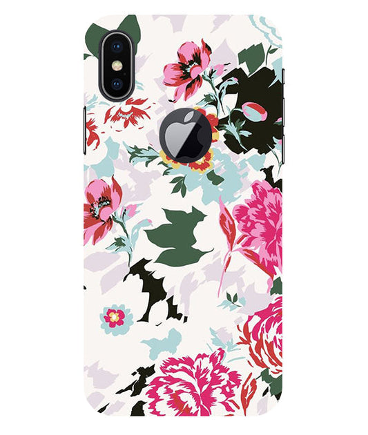Flower Printed Pattern Back Cover For  Apple Iphone X Logocut