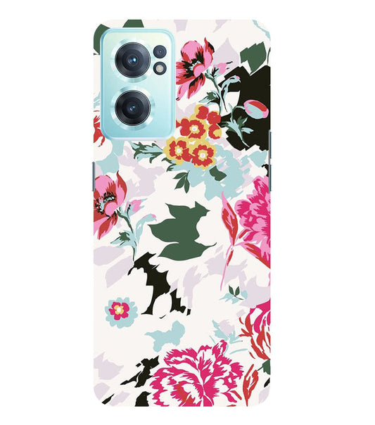 Flower Printed Pattern Back Cover For  Oneplus Nord CE 2  5G