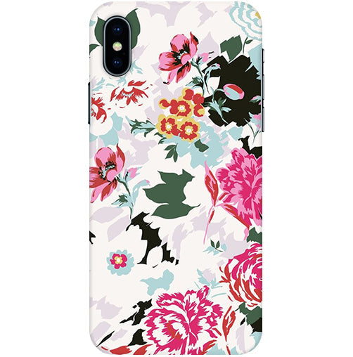 Flower Printed Pattern Back Cover For Apple Iphone Xs