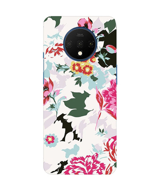 Flower Printed Pattern Back Cover For  Oneplus 7T