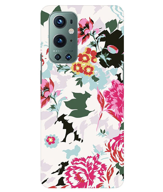 Flower Printed Pattern Back Cover For  Oneplus 9 Pro