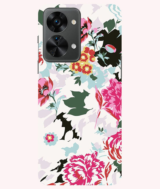 Flower Printed Pattern Back Cover For Oneplus Nord 2T 5G