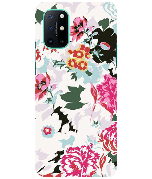 Flower Printed Pattern Back Cover For  Oneplus 8T