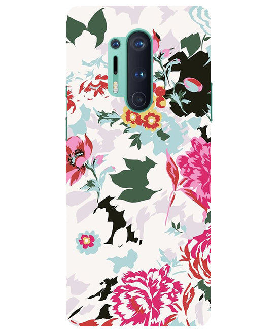 Flower Printed Pattern Back Cover For Oneplus 8 Pro