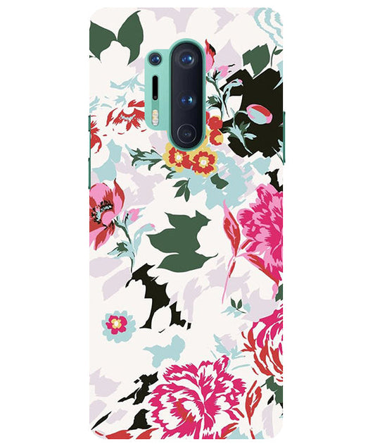 Flower Printed Pattern Back Cover For  Oneplus 8 Pro