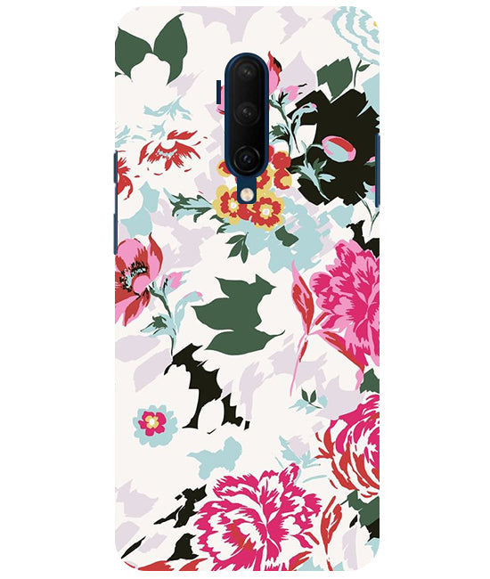 Flower Printed Pattern Back Cover For Oneplus 7T Pro