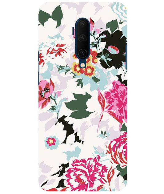 Flower Printed Pattern Back Cover For  Oneplus 7T Pro