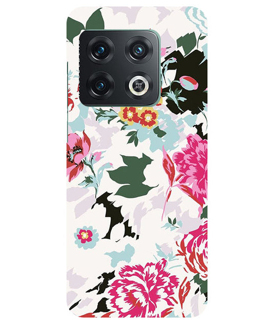 Flower Printed Pattern Back Cover For  Oneplus 10 Pro 5G