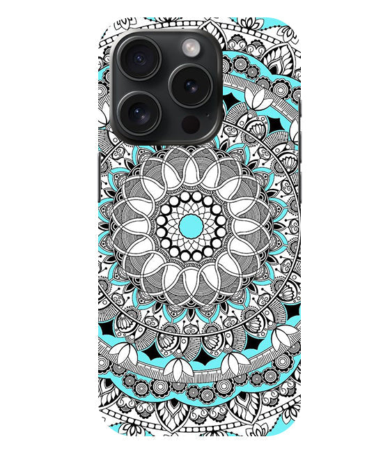 Mandala art Back Cover For Apple Iphone 15 Pro