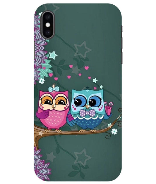 Heart Owl Design Back Cover For Apple Iphone X